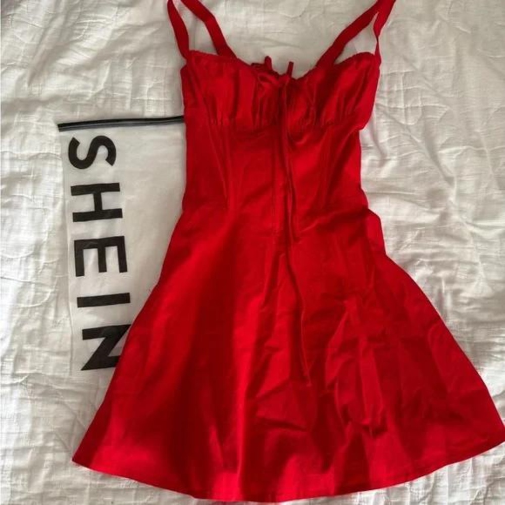 Red Dress with Spaghetti Straps